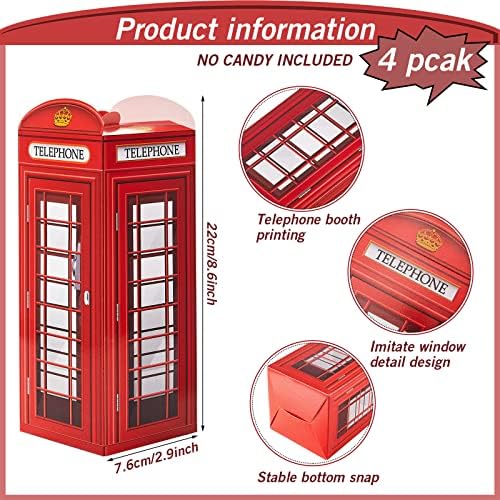 Watersay 16 Pcs British Party Decorations Candy Boxes
