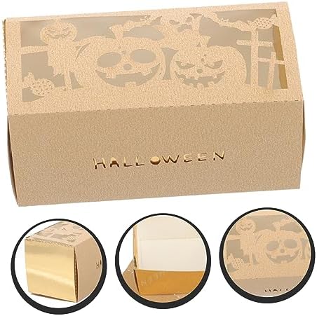 Veemoon 50pcs Halloween Treat Boxes with Spooky Designs