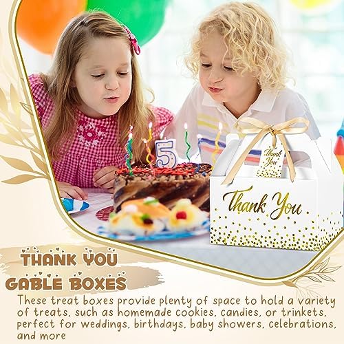 Qilery 24 Piece Thank You Gift Boxes with Ribbon and Card