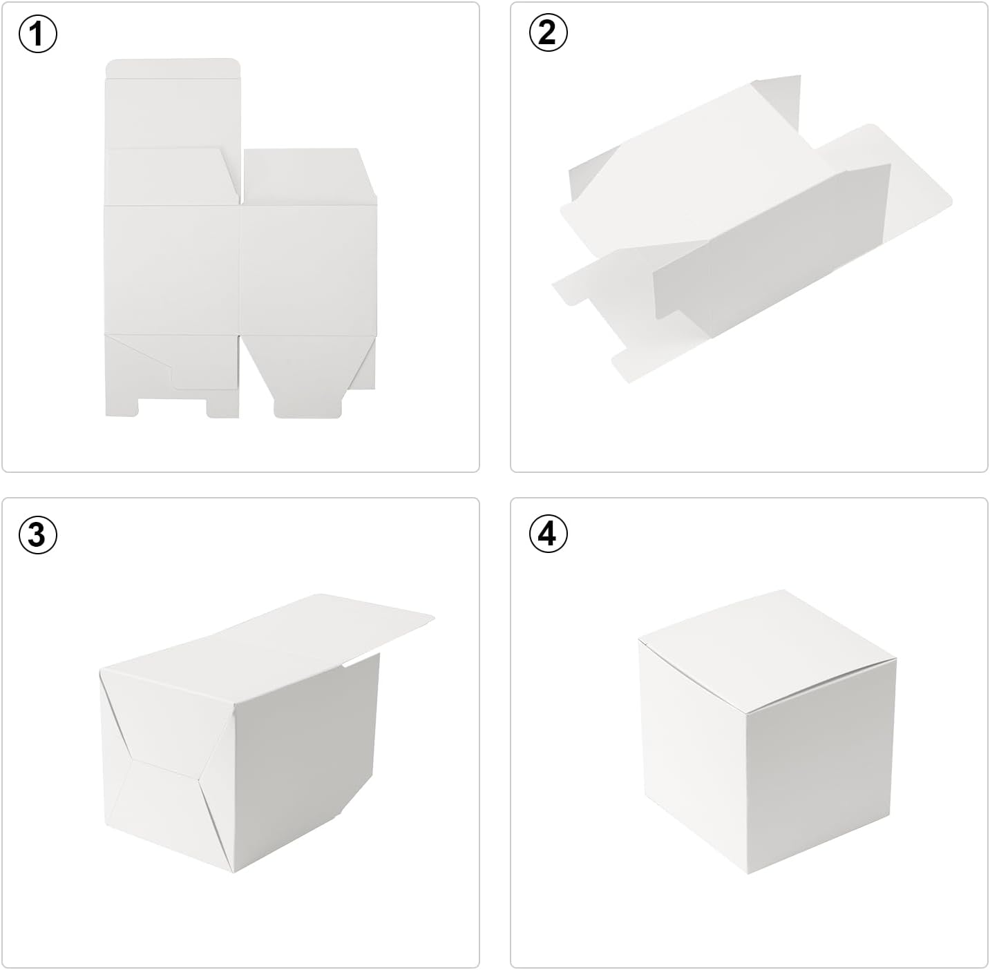 GINLEBO 3x3x3 Gift Boxes - 60 Pcs White Mini Boxes for Wrapping