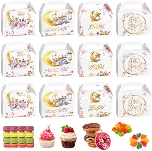 Yasyu 12 Pcs White Treat Boxes with Handle
