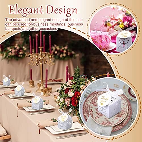 Marspark 50 White Christening Favor Boxes 2x2x3 Inch