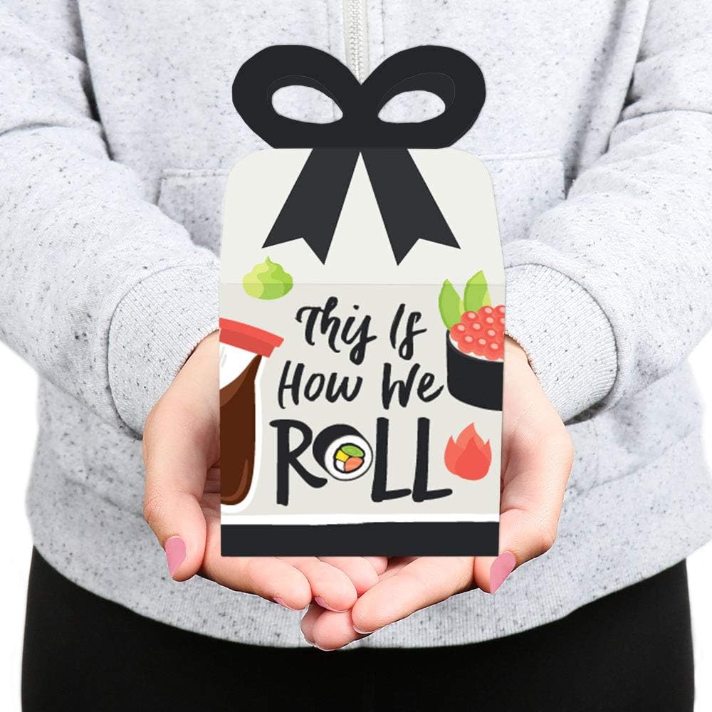 Big Dot of Happiness Lets Roll Sushi Bow Boxes Set of 12