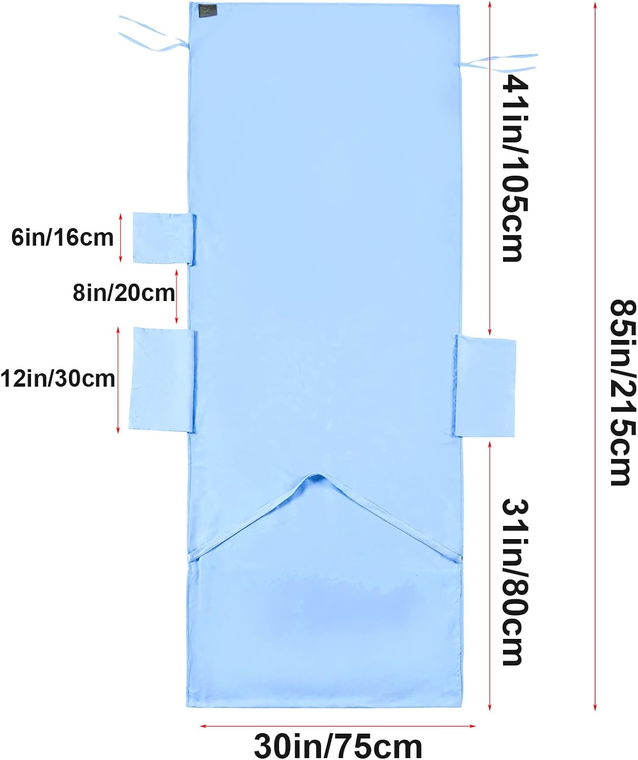 Sky Blue Chaise Lounge Cover with Side Pockets