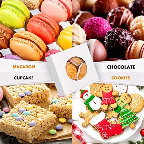 Chinco 30 Pcs Kraft Paper Gift Boxes with Clear Window