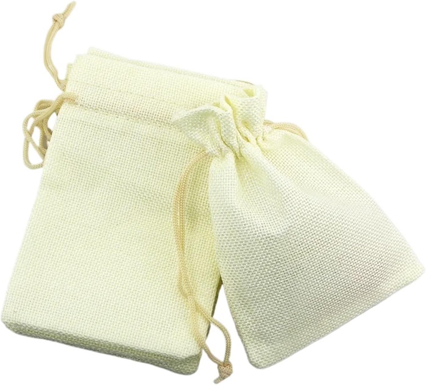 SOFXnng Cotton Linen Drawstring Gift Bags 50PCS 9X12CM
