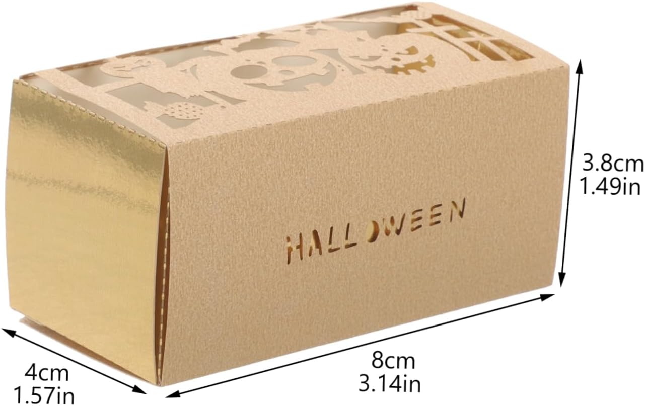 NUOBESTY Halloween Candy Boxes 50pcs Iridescent Paper Treat Containers