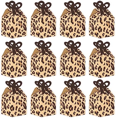 Big Dot of Happiness Leopard Print Bow Boxes Set of 12
