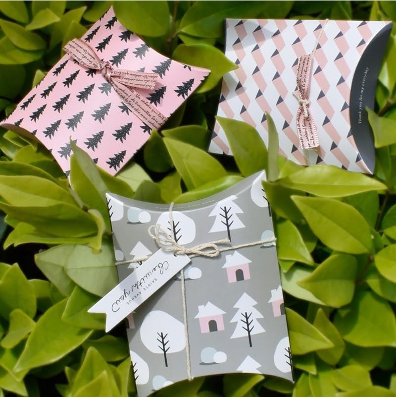MODADA Pink Pillow Gift Boxes 100PCS for Wedding and Party