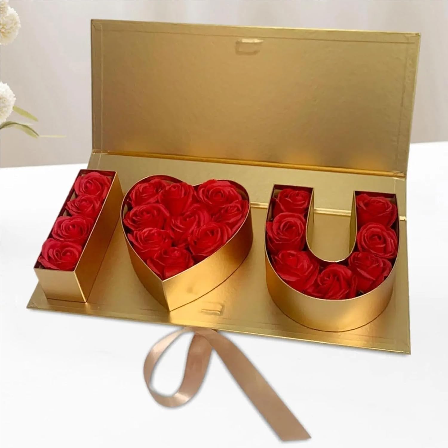 JTJIYN Letter Shaped Flower Gift Box For Party Wedding Birthday