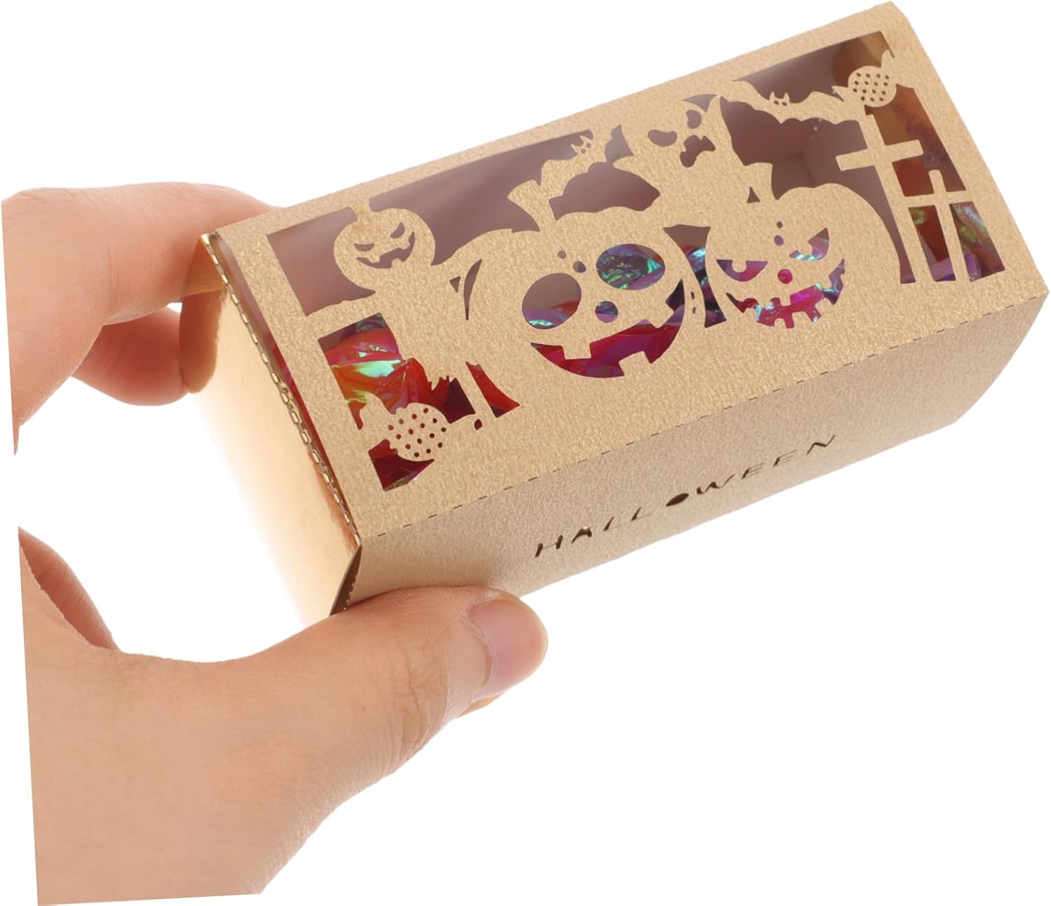 STOBOK 50Pcs Halloween Goodie Boxes Paper Treat Holders for Parties