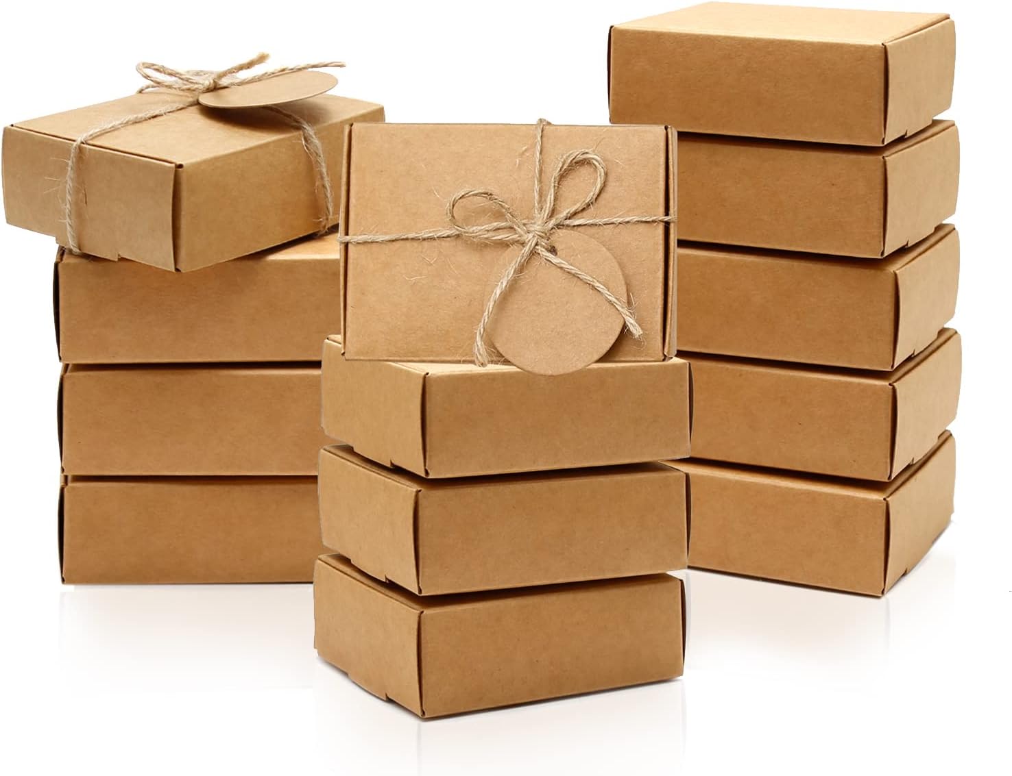 Anxingo 50 Pcs Kraft Soap Boxes for Gift Wrapping and Packaging