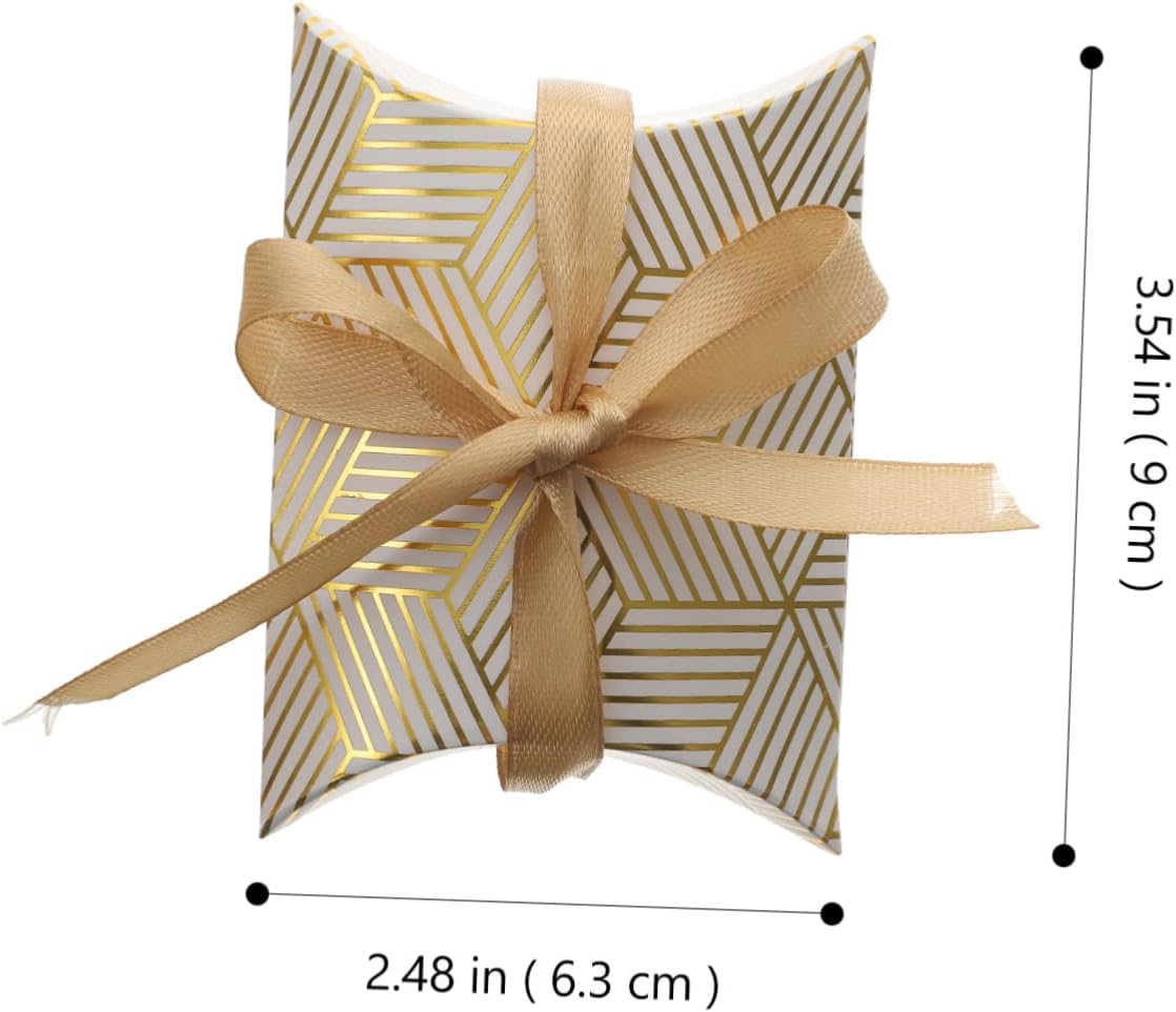 BIUDECO 50Pcs Foil Pillow Boxes for Party Favors