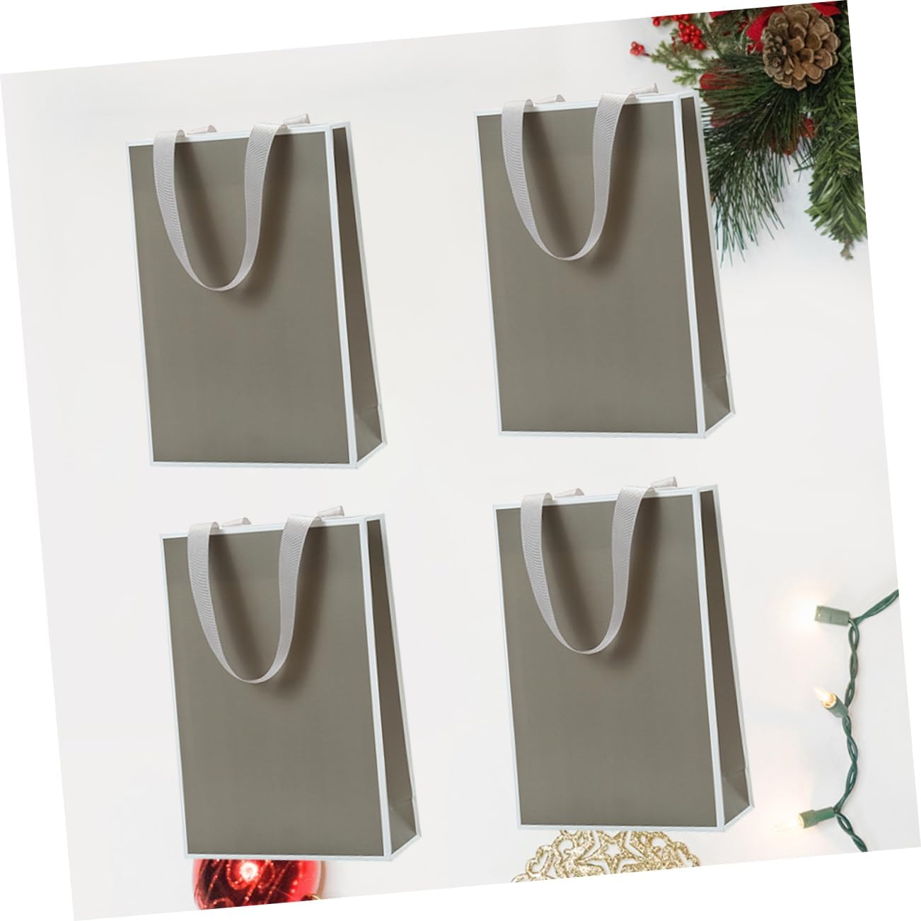 WRITWAA 4pcs Jewelry Pouches Drawstring Bag for Traveling Grey