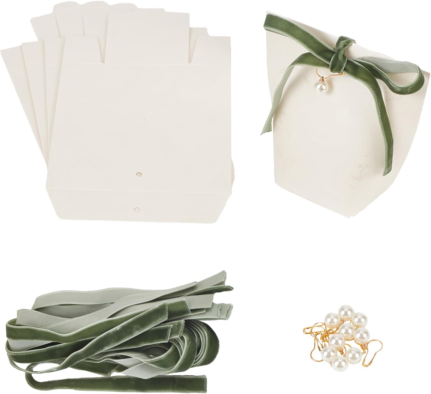 PLIGREAT 10 Pcs Pearl Ribbon Gift Boxes