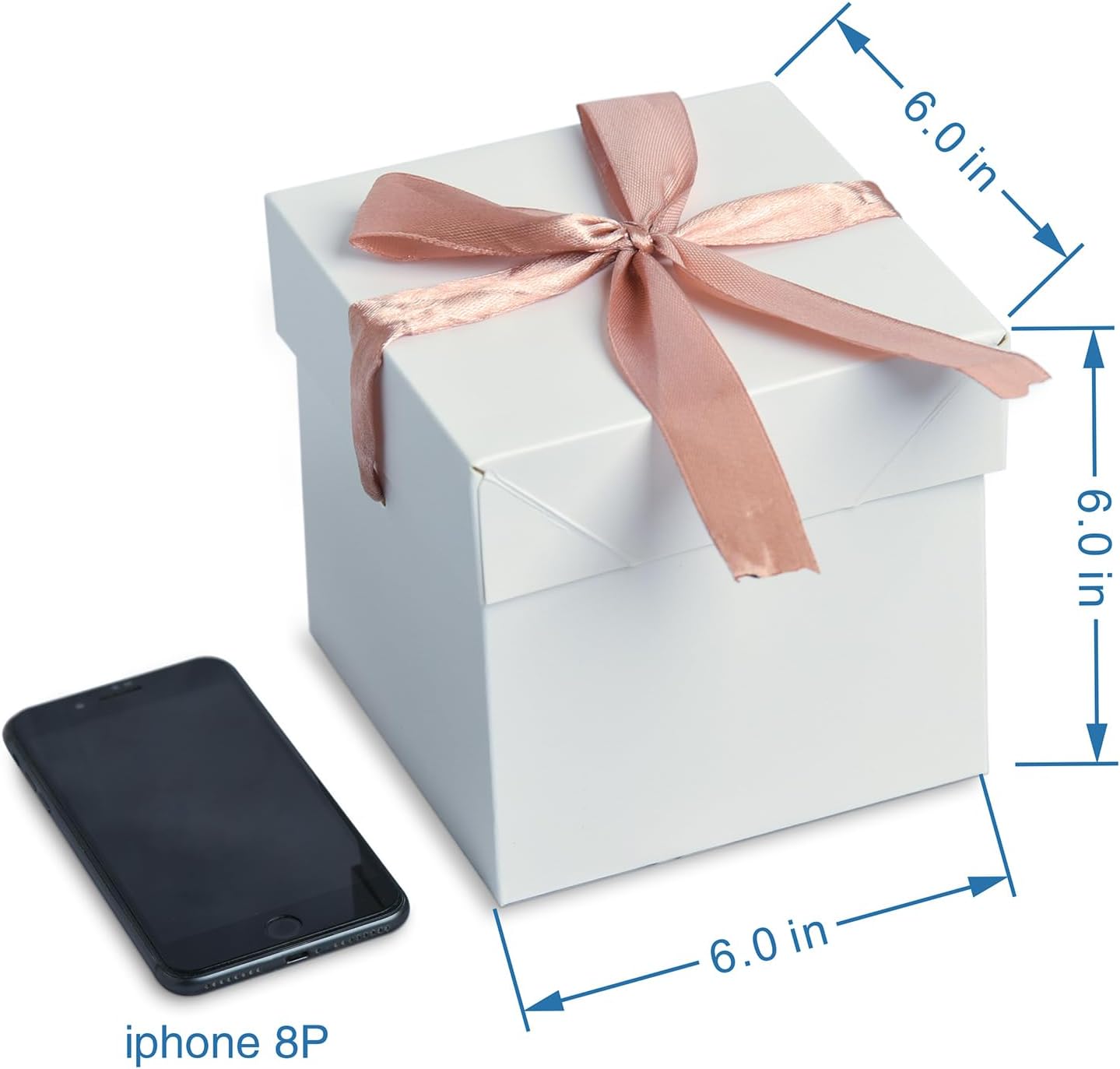 6x6x6 White Gift Boxes with Lids 12 Pcs
