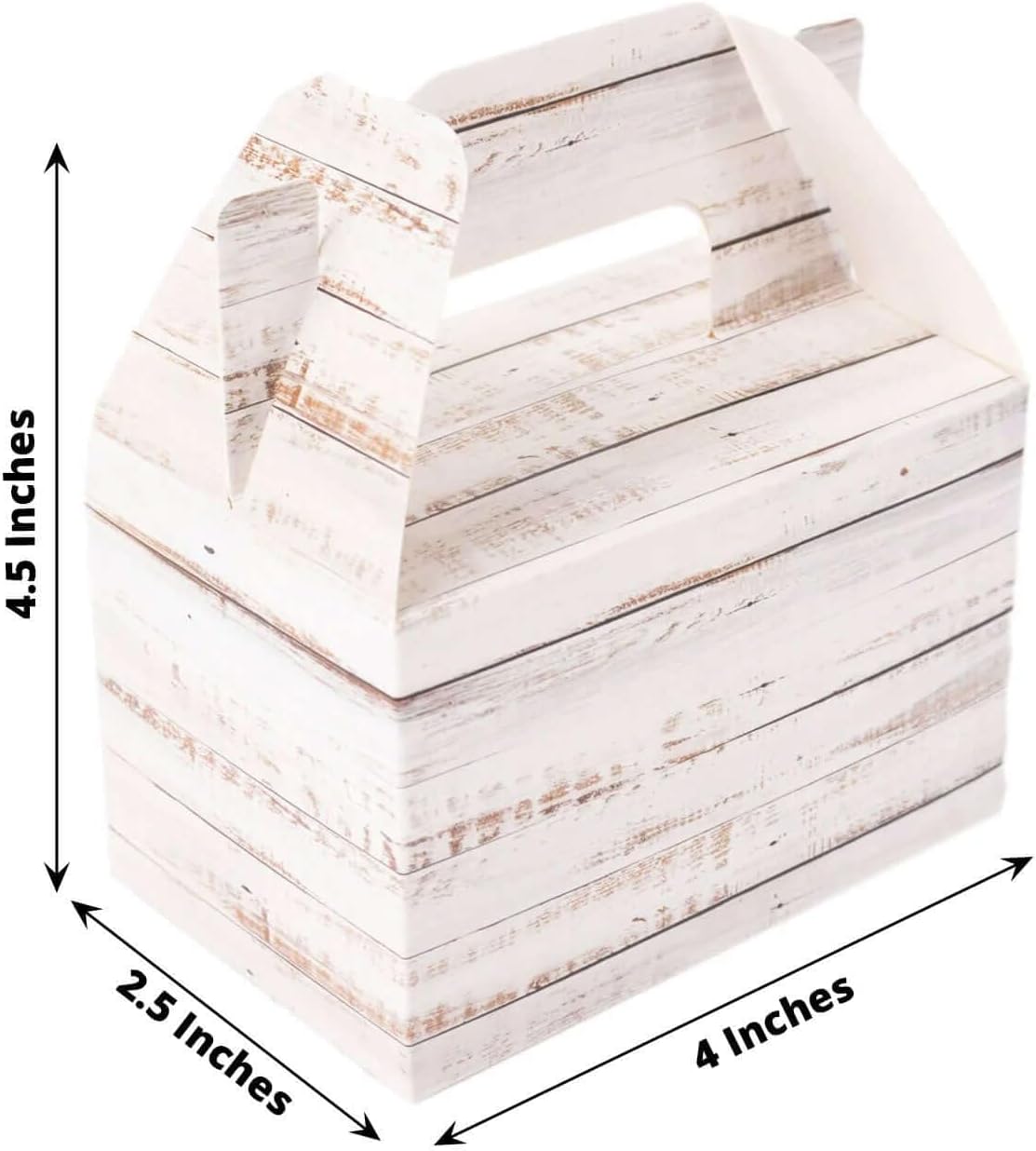 Efavormart 25 Pack Rustic White Gift Boxes with Wood Plank Design