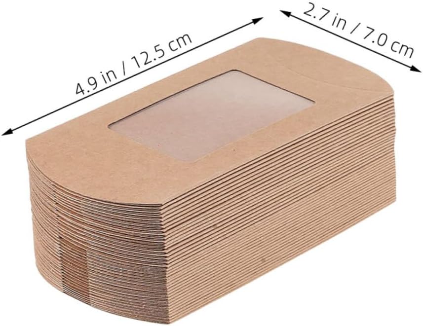 SAFIGLE 50pcs Mini Pillow Candy Box With Clear Window
