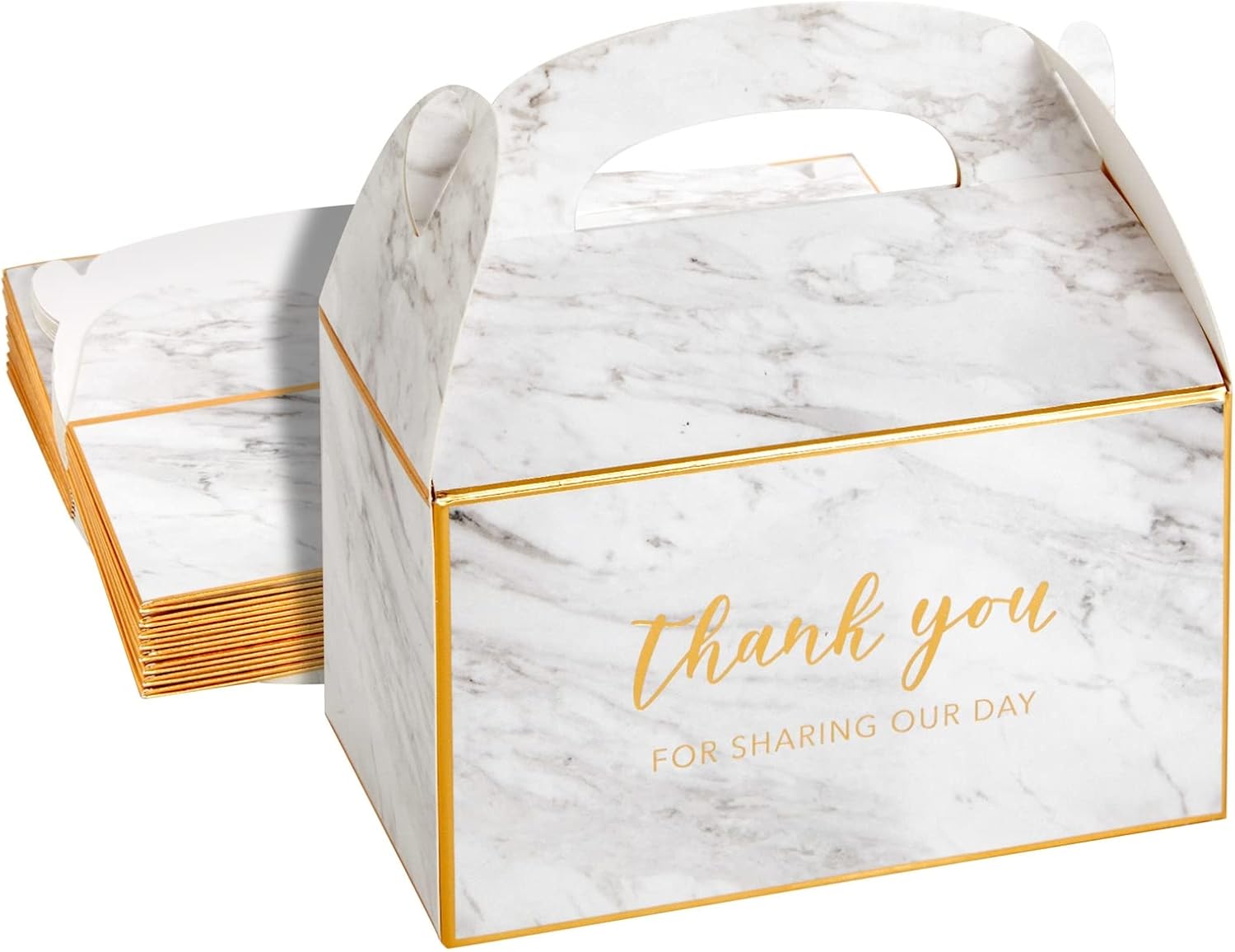 Sparkle and Bash Marble Thank You Gable Boxes Pack of 24