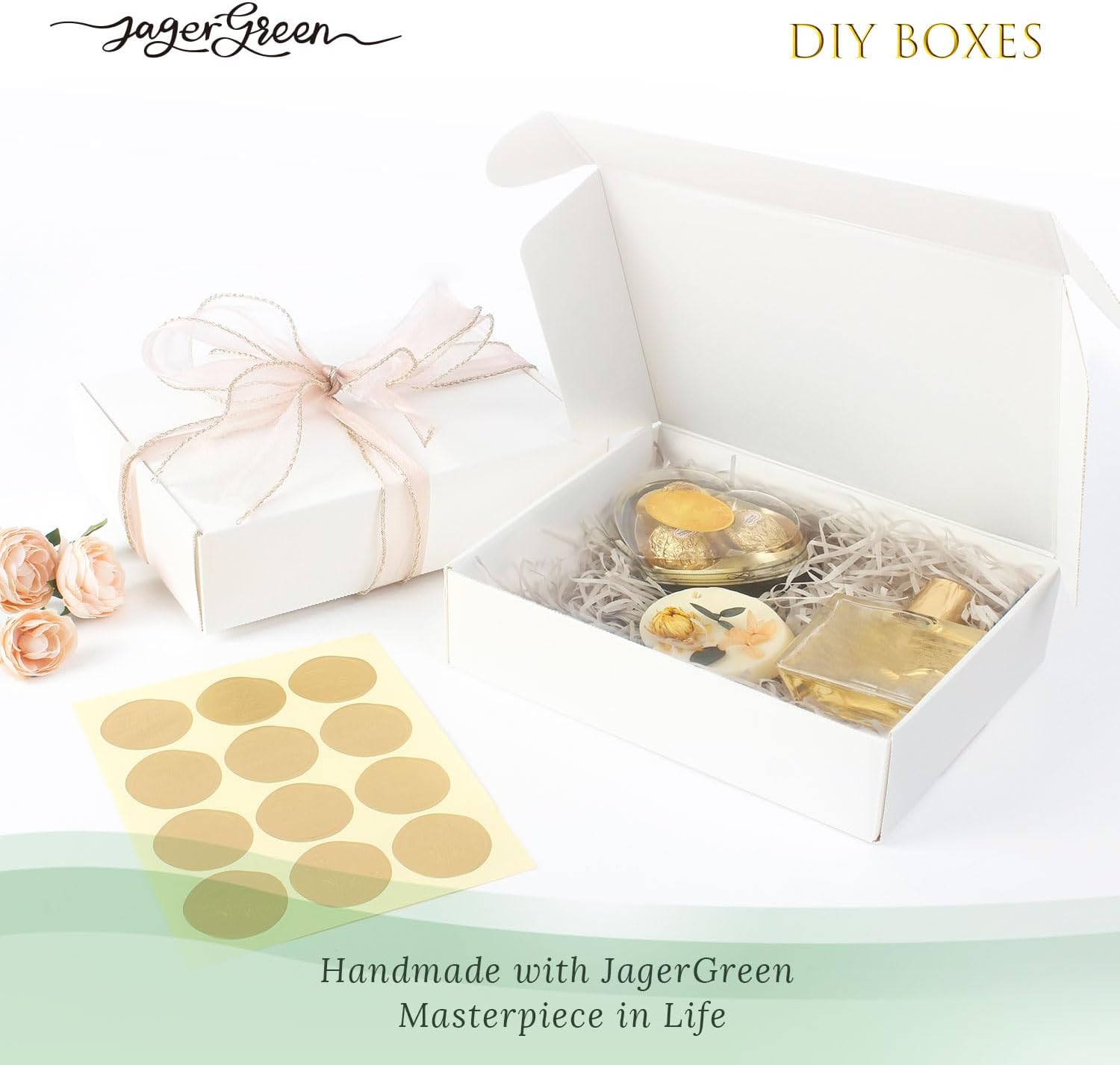 JagerGreen White Gift Box with Lid Pack of 10