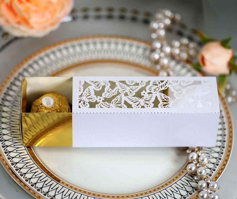Steedna 50 Pack White Chocolate Gift Boxes