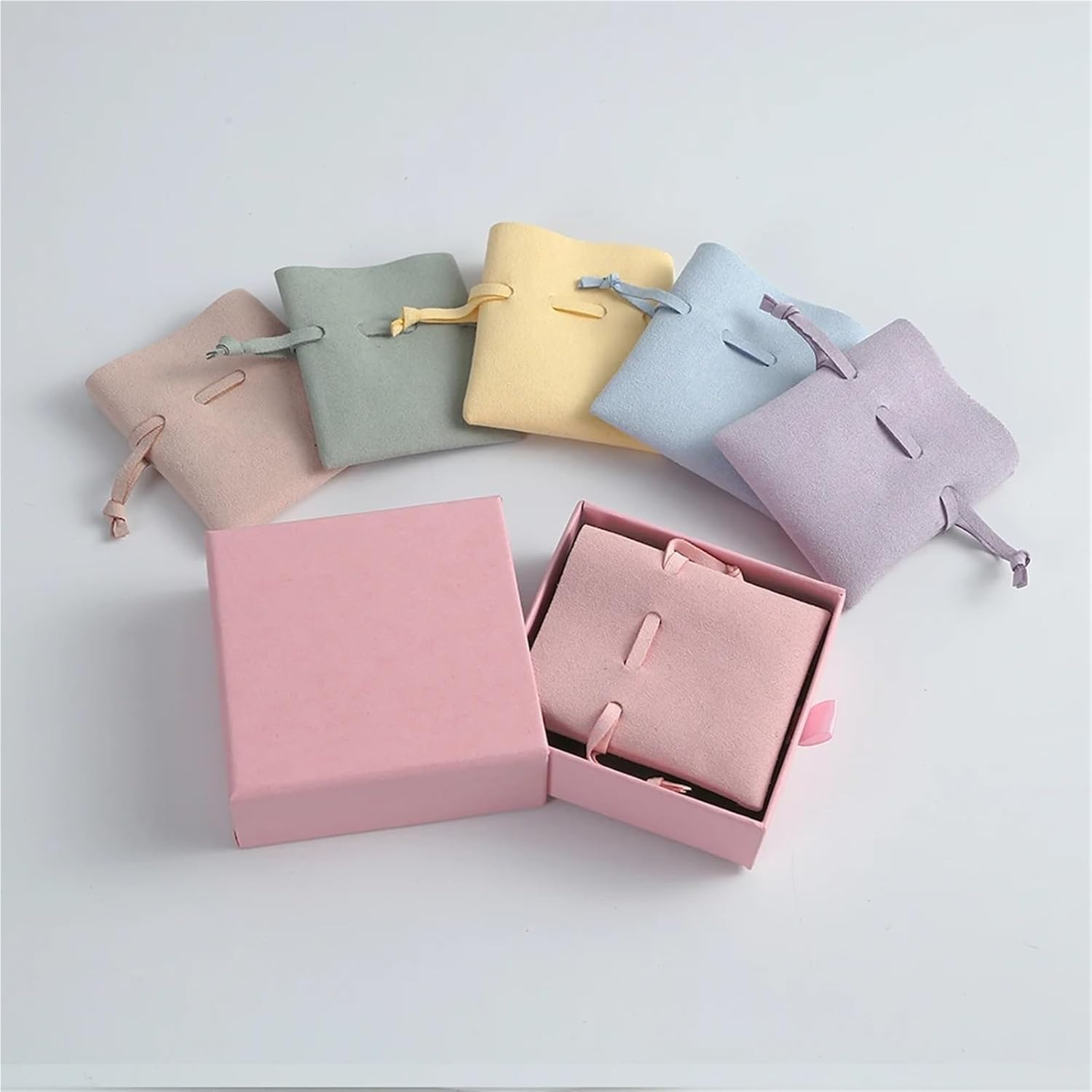 20pcs 8x10cm Microfiber Jewelry Drawstring Pouches Gray
