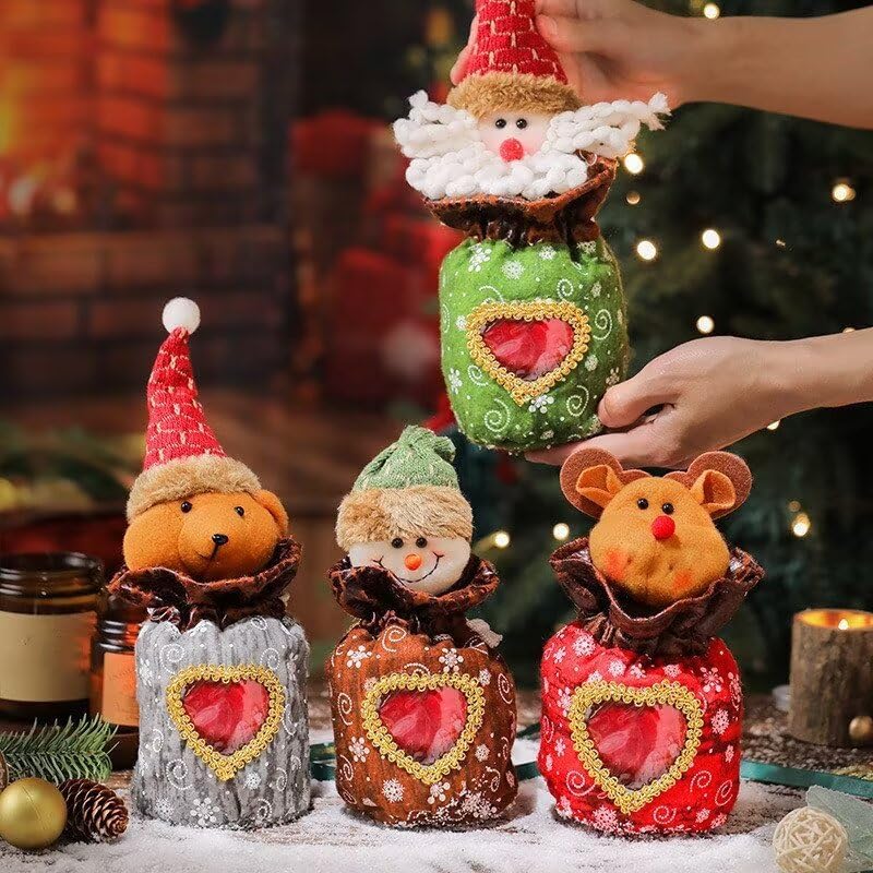 Kerio Christmas Gift Bag Velvet Apple Bear Party Favors