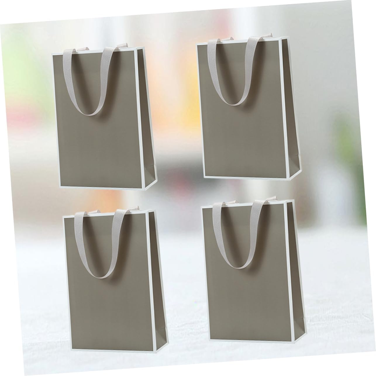 PartyKindom 4pcs Jewelry Packaging Bags with Ribbon Handles for Parties and Weddings