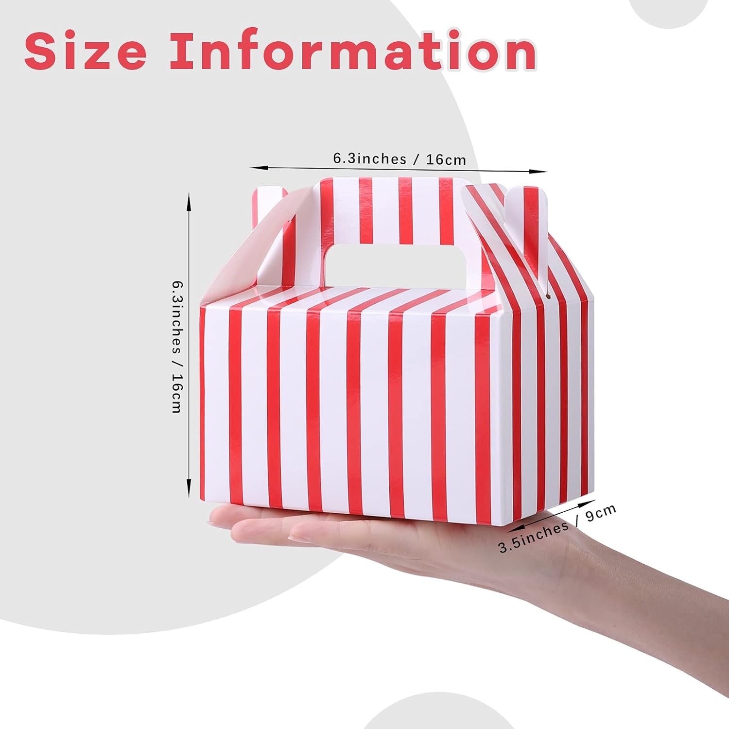 Elcoho 24 Pack Red White Circus Party Gift Boxes