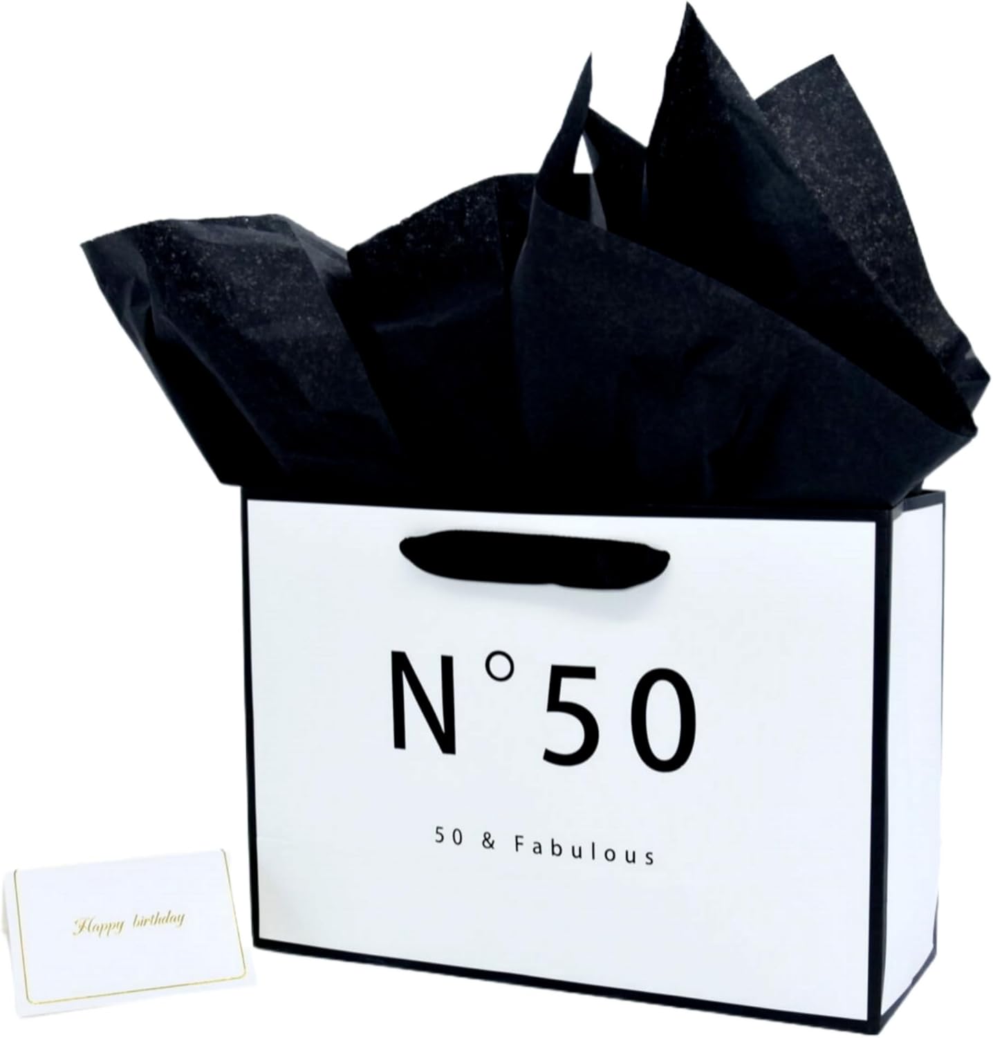 JUNESHE 50th Birthday Gift Bag for Men Women