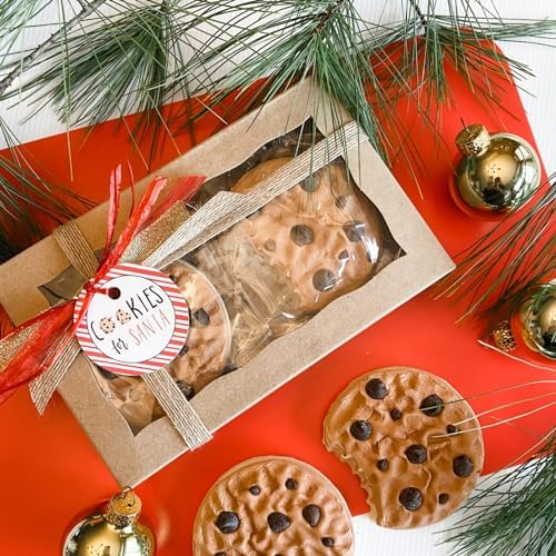 20 Pcs Kraft Cookie Boxes with Window 7x4375x15 Inch