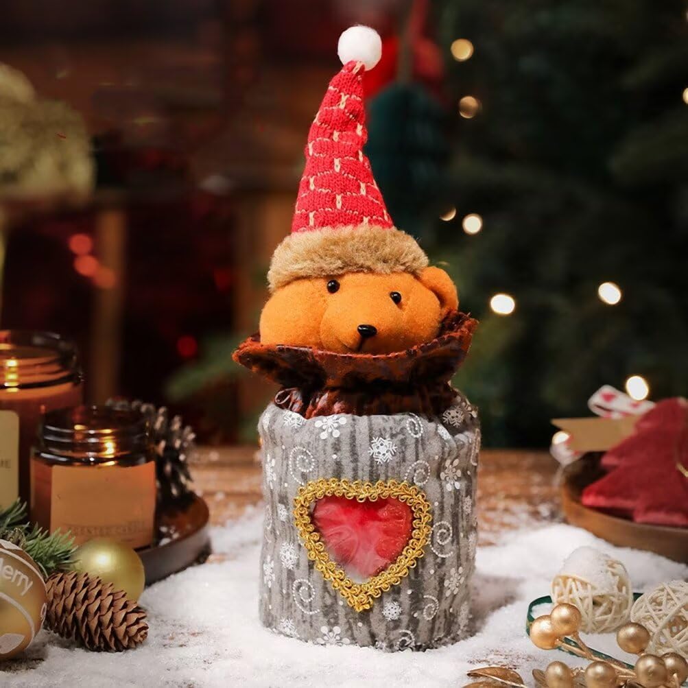 Kerio Christmas Gift Bag Velvet Apple Bear Party Favors