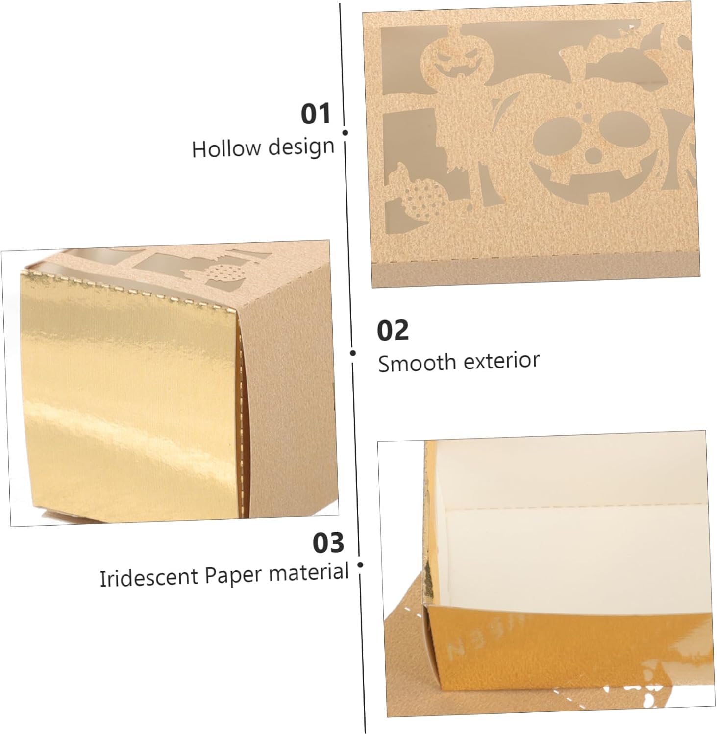STOBOK 50Pcs Halloween Goodie Boxes Paper Treat Holders for Parties