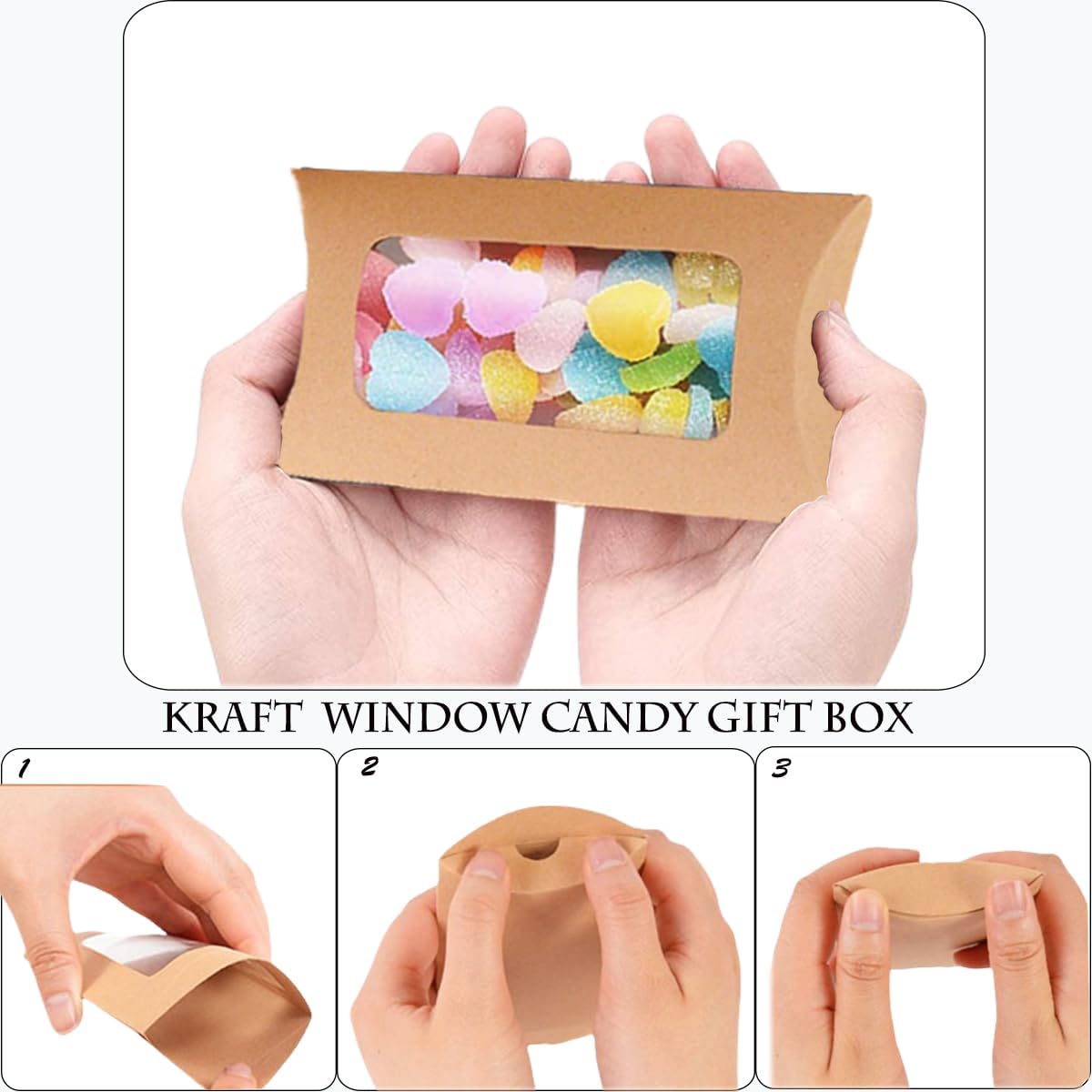 40 Pcs Pillow Gift Boxes with Clear Windows 1