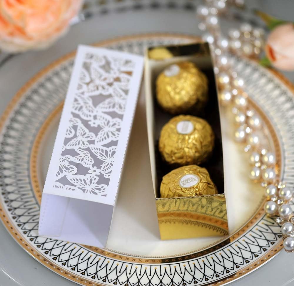 Steedna 50 Pack White Chocolate Gift Boxes