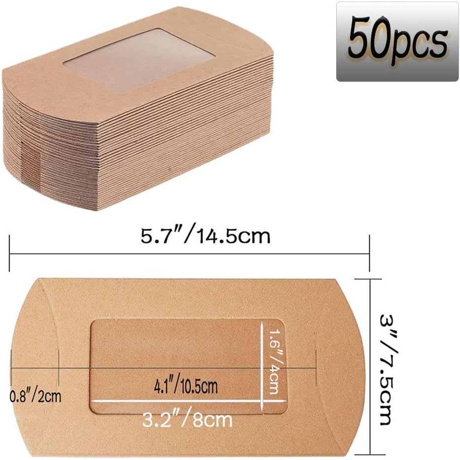 50Pcs Mini Cookie Box with Window for Party Favors