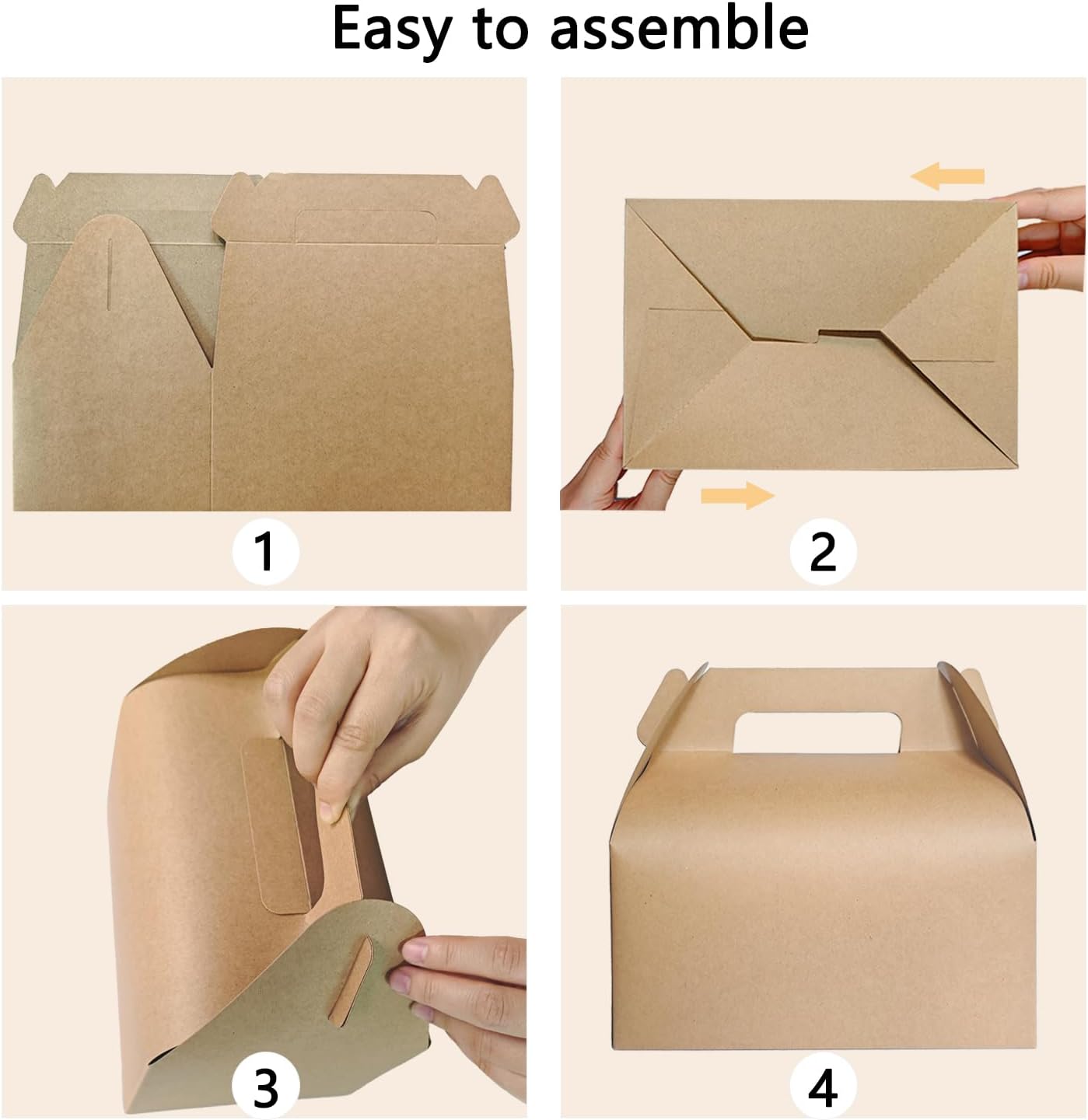 Unarty 30 PCS Large Kraft Gable Boxes for Party