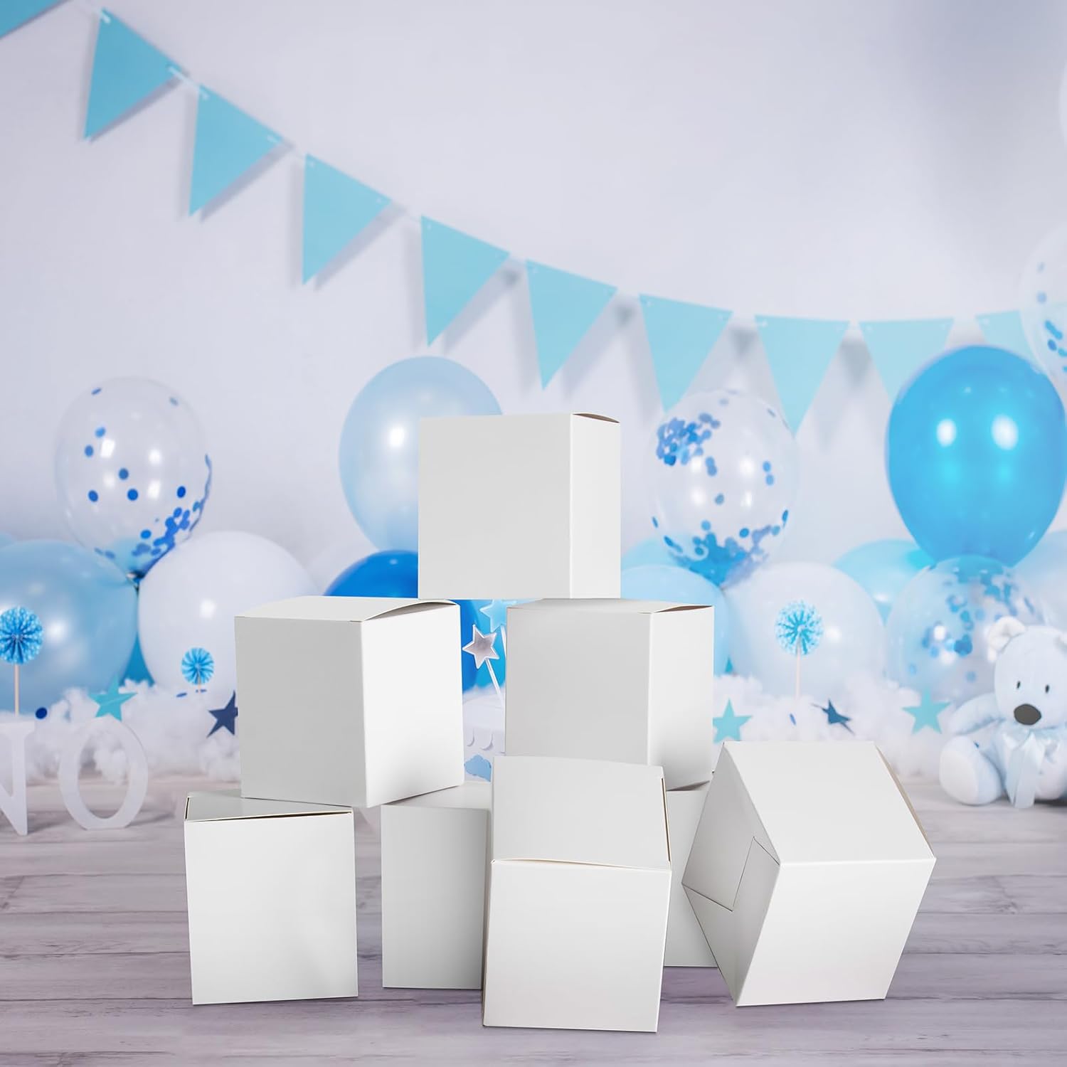 GINLEBO 3x3x3 Gift Boxes - 60 Pcs White Mini Boxes for Wrapping