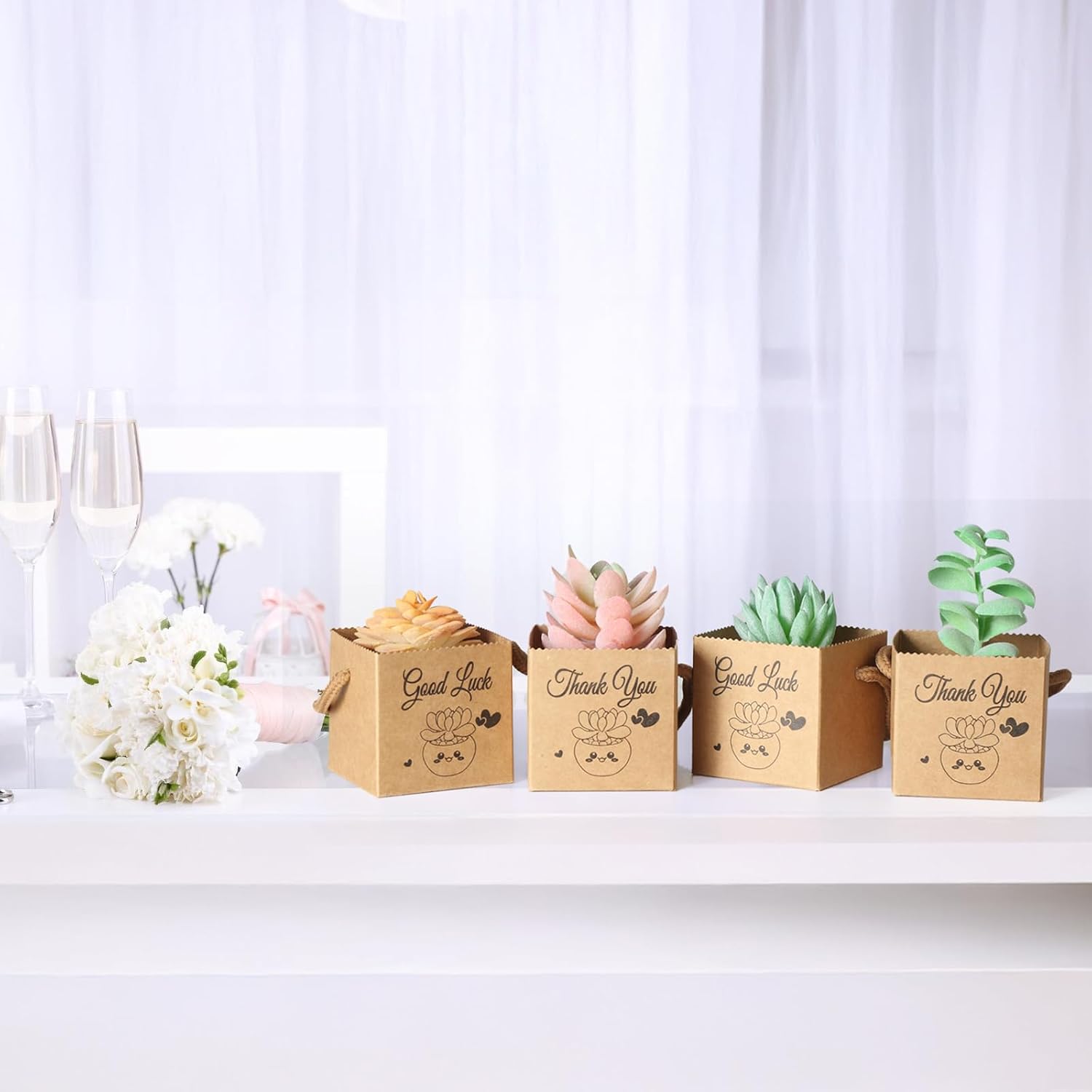 YALIOURS 50PCS Succulent Gift Wrap Bags for 2-25 Inch Pots