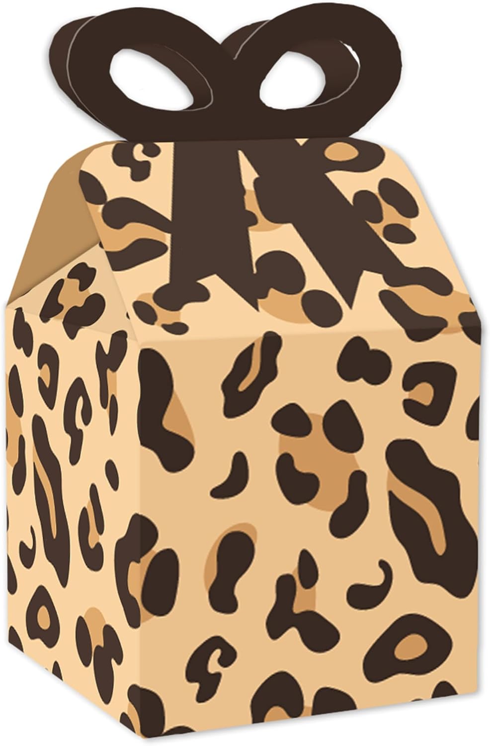 Big Dot of Happiness Leopard Print Bow Boxes Set of 12