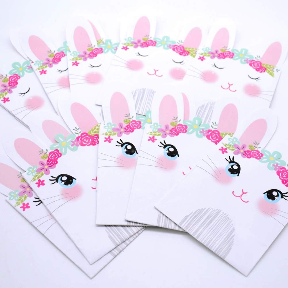 WEEPA 20 Pack Easter Bunny Gift Bags for Kids