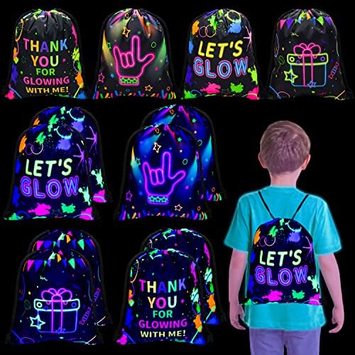 XJLANTTE Glow in the Dark Party Bags with Drawstring
