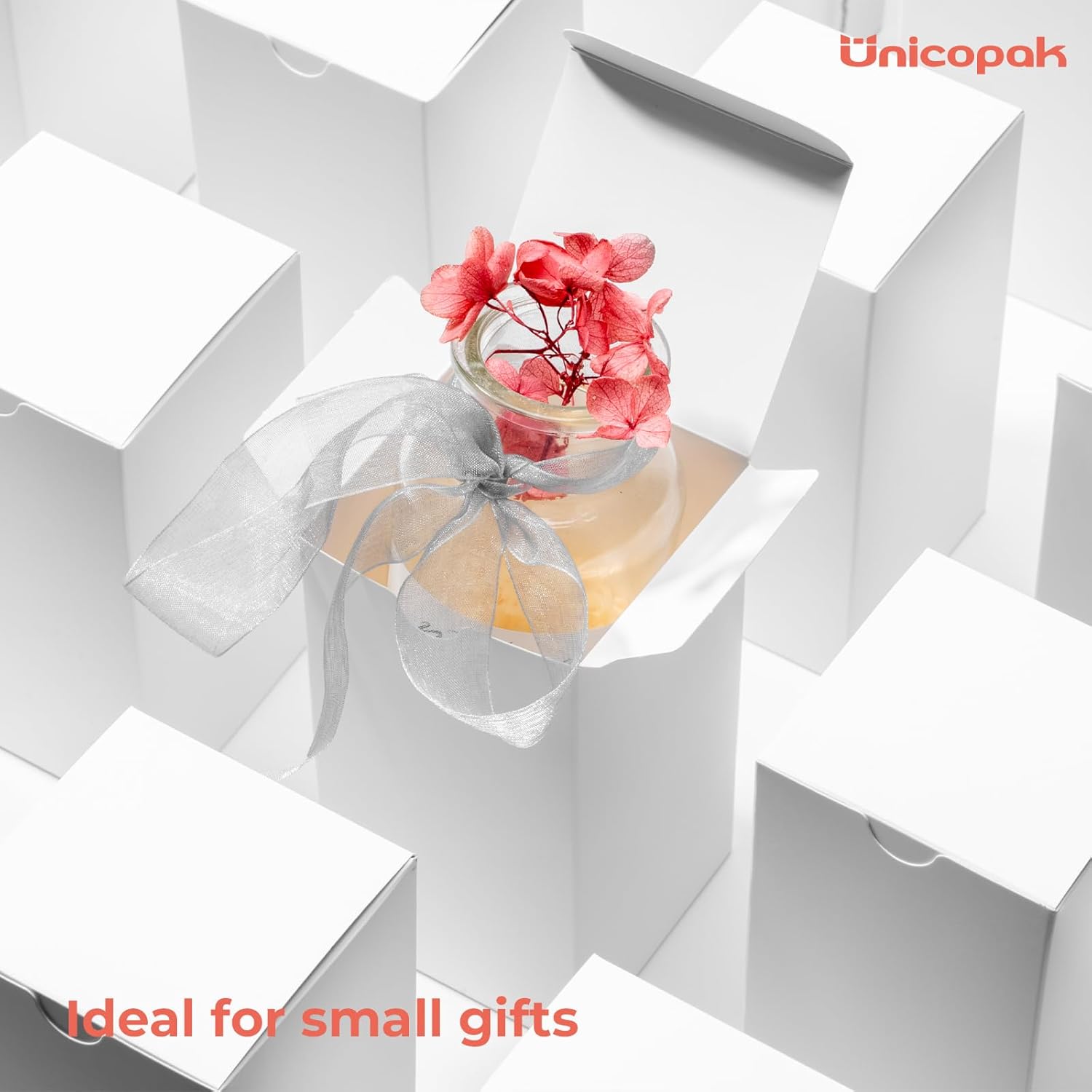 UnicoPak 10 Pack White Small Gift Boxes 3x3x6