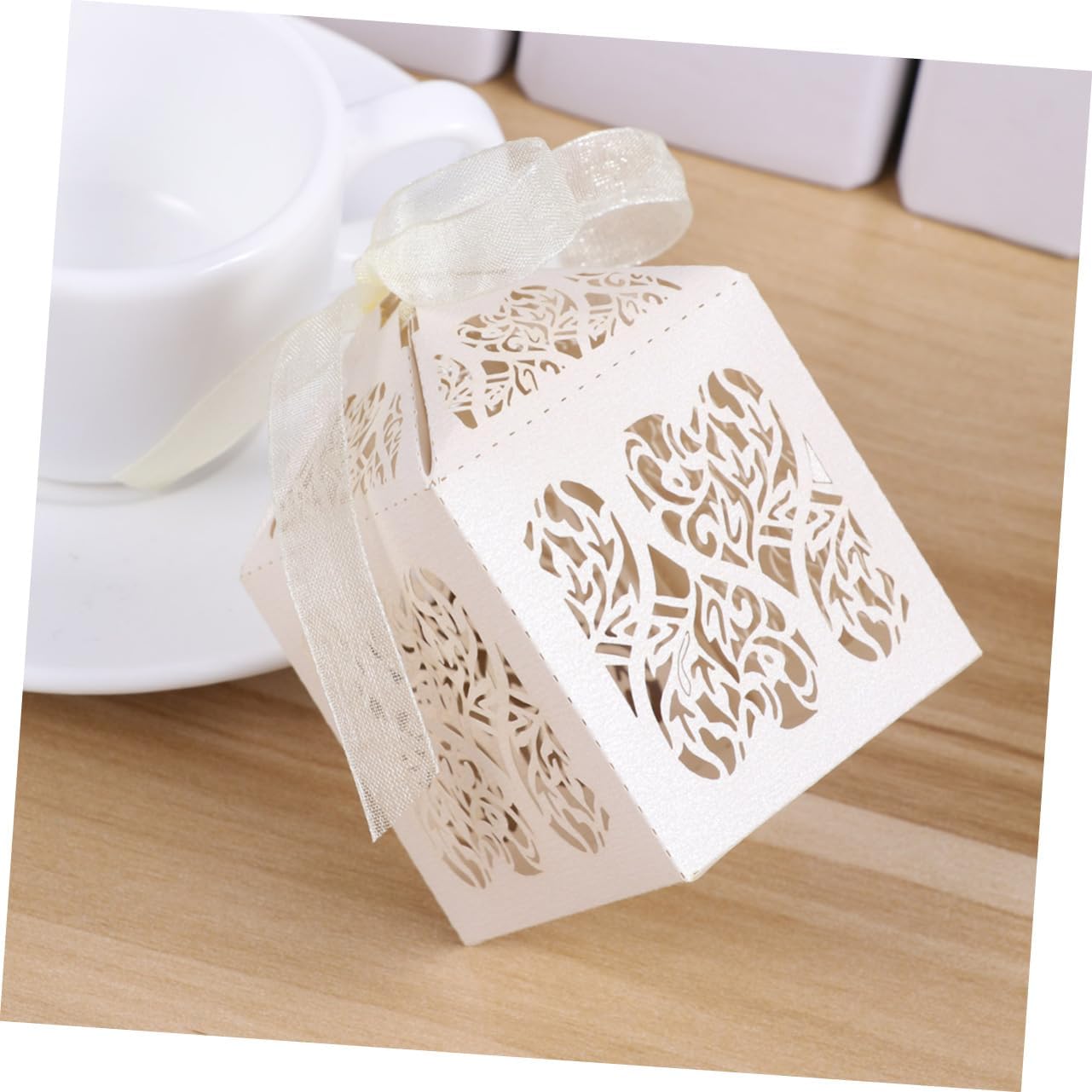 TOVINANNA 50pcs Hollow Craft Paper Gift Boxes for Wedding Party Favor