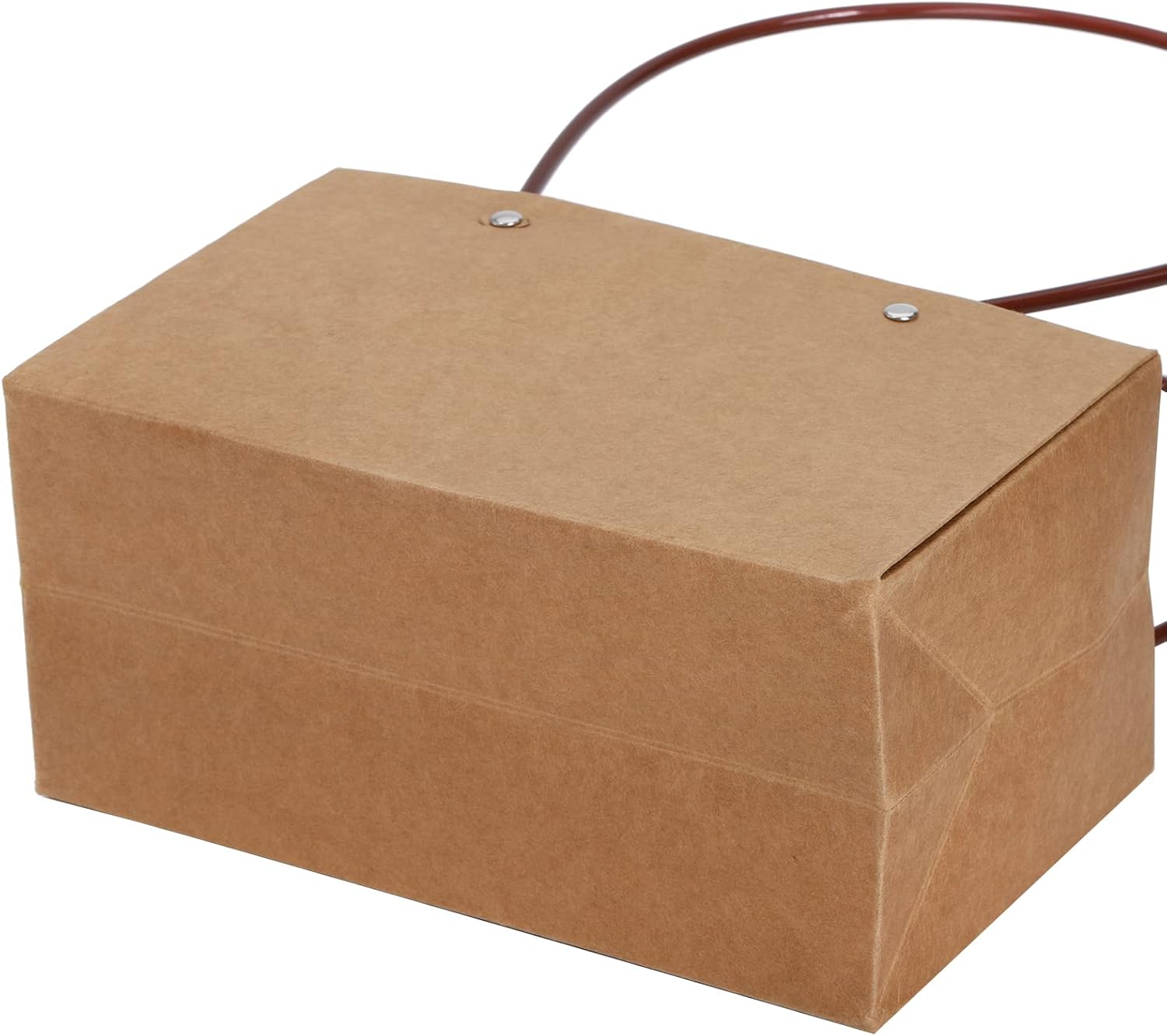 DEAYOU 10-Pack Brown Kraft Flower Gift Bags with Handles