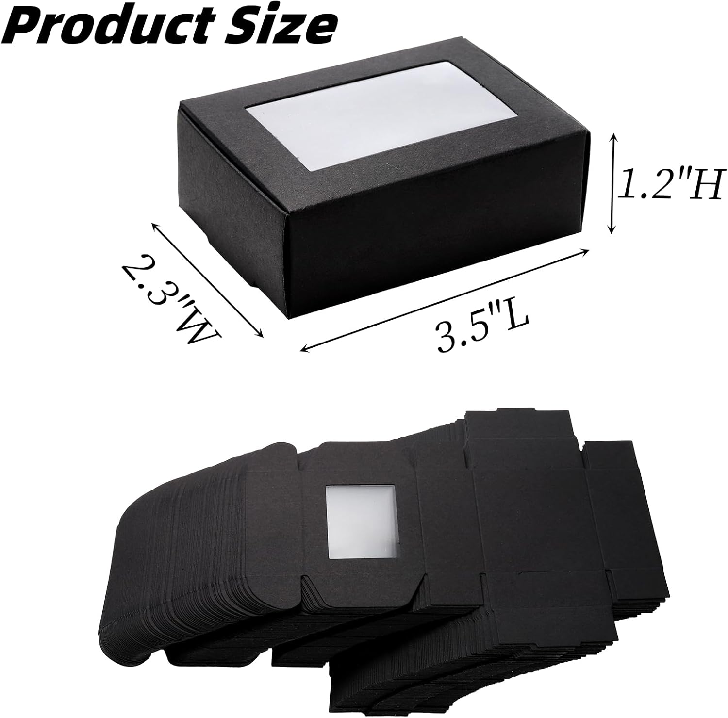Lyellfe 100 Pack Kraft Soap Box with Window