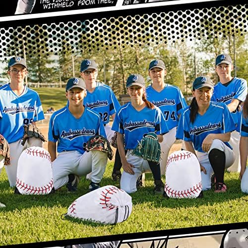 Silkfly 24 Pcs Baseball Drawstring Backpack Goodie Bags for Kids Sports