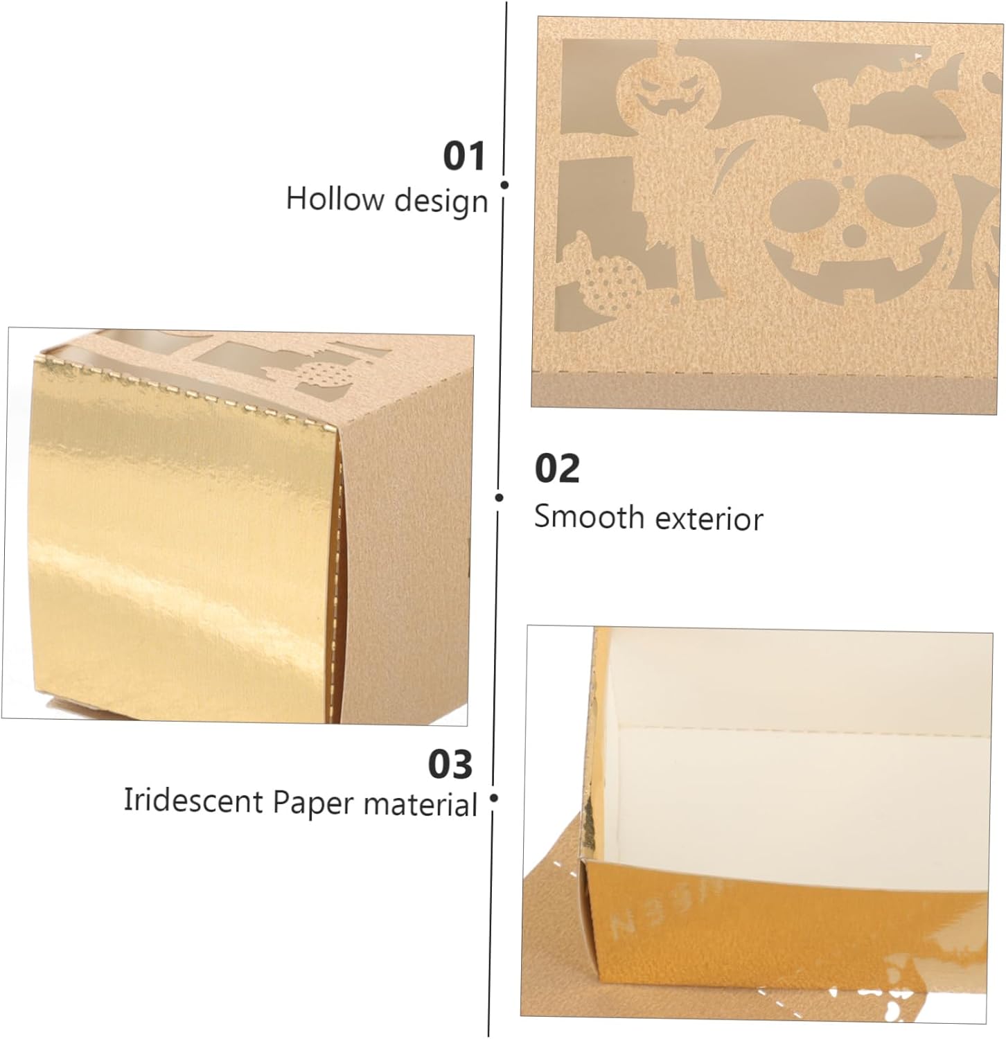 Veemoon 50pcs Halloween Treat Boxes with Spooky Designs