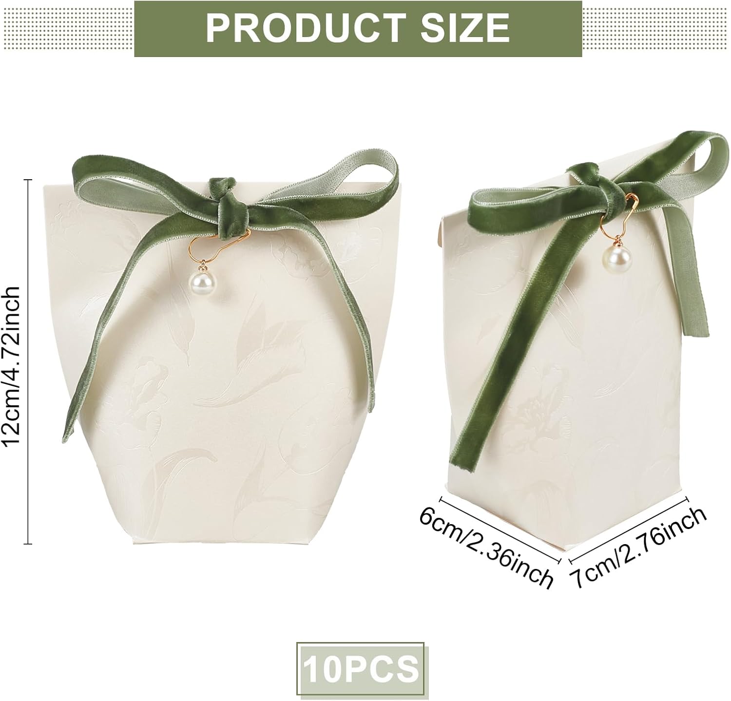 PLIGREAT 10 Pcs Pearl Ribbon Gift Boxes