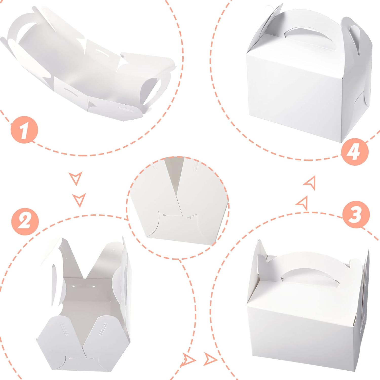 60 Pieces White Gable Gift Boxes for Parties